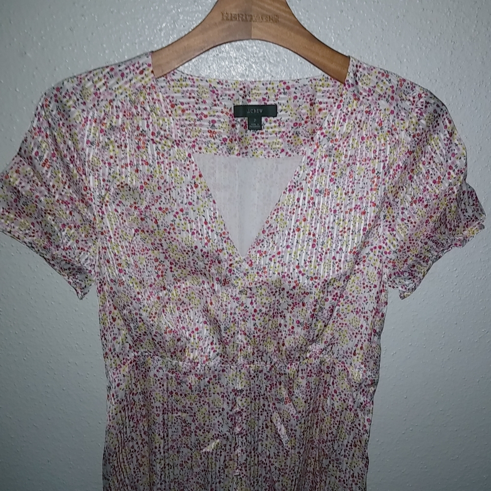J.Crew 2 XS Feminine Spring Floral Midi Sheath Dress Button Down Front NWOT - Picture 6 of 12